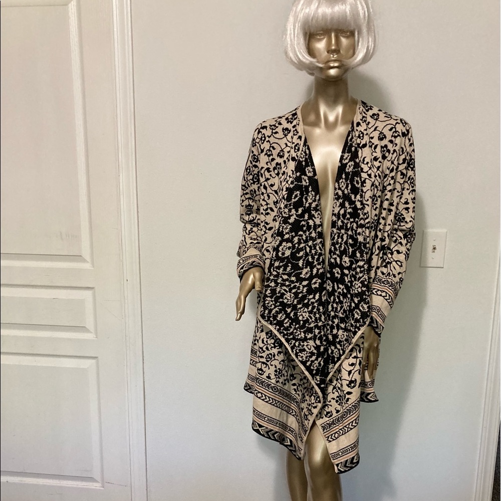 ODD MOLLY coat size 3 100% cotton black & beige